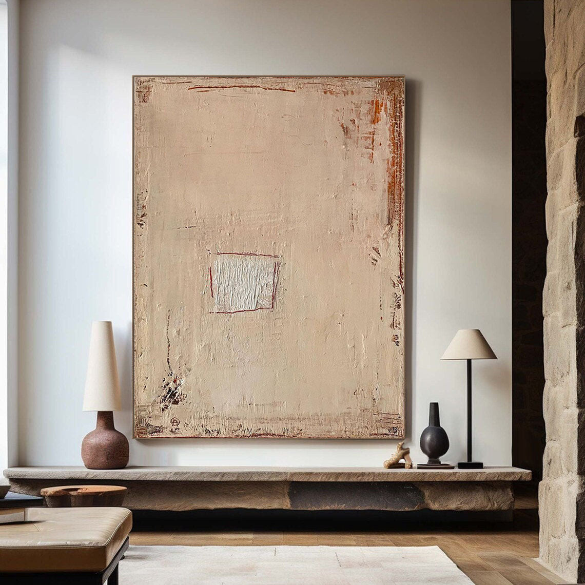 Abstract Painting #CXA 010 | Abstract Canvas Wall Art | QSQart — Front View | Abstract Oil Painting for Home Decor