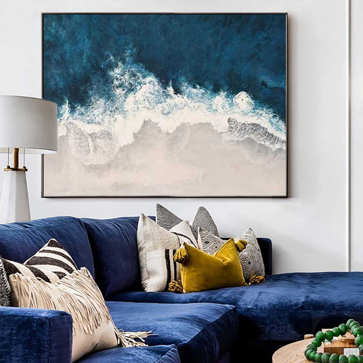 Abstract Coastal Painting #ABSH58 — Front View | Abstract Oil Painting for Home Decor