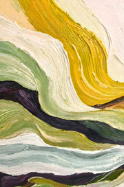 Mountain Rhythms – Heavy Texture Earth-Tone Abstract Painting | Modern Wabi-Sabi Large Living Room Art #Q 546