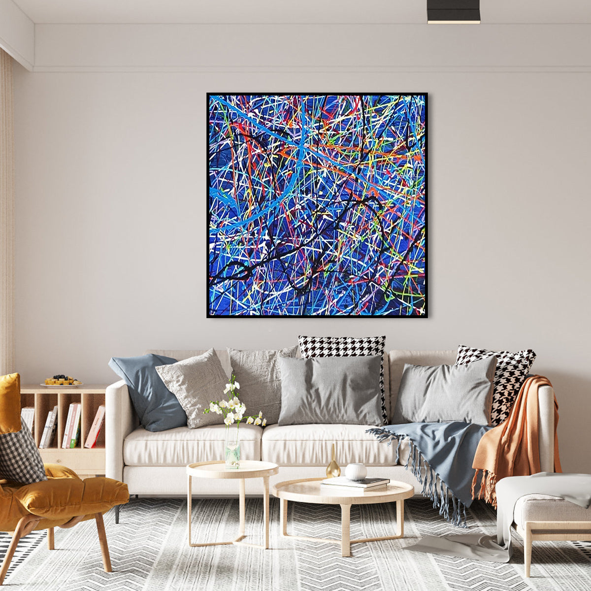 A Journey in Time – Colorful Abstract Wall Art — Front View | Abstract Oil Painting for Home Decor