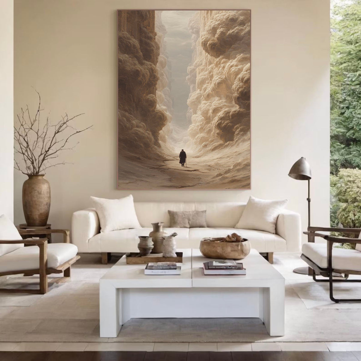 Atmospheric Cloud Path | Mystic Depth — Front View | Abstract Oil Painting for Home Decor