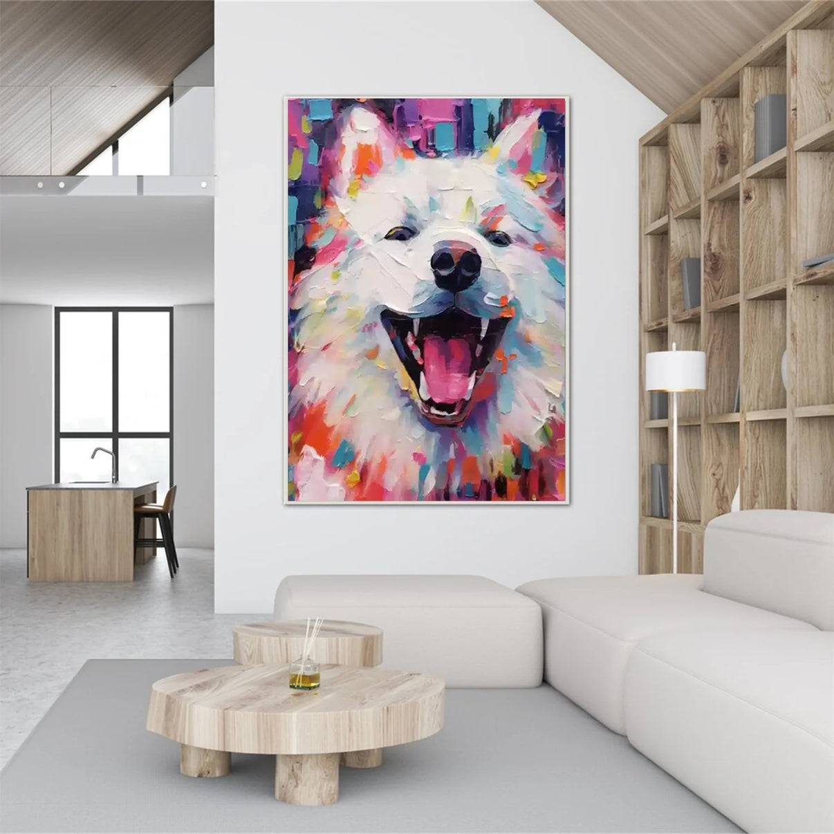 Abstract Animal Dog Wall Art #AL114 — Front View | Abstract Oil Painting for Home Decor