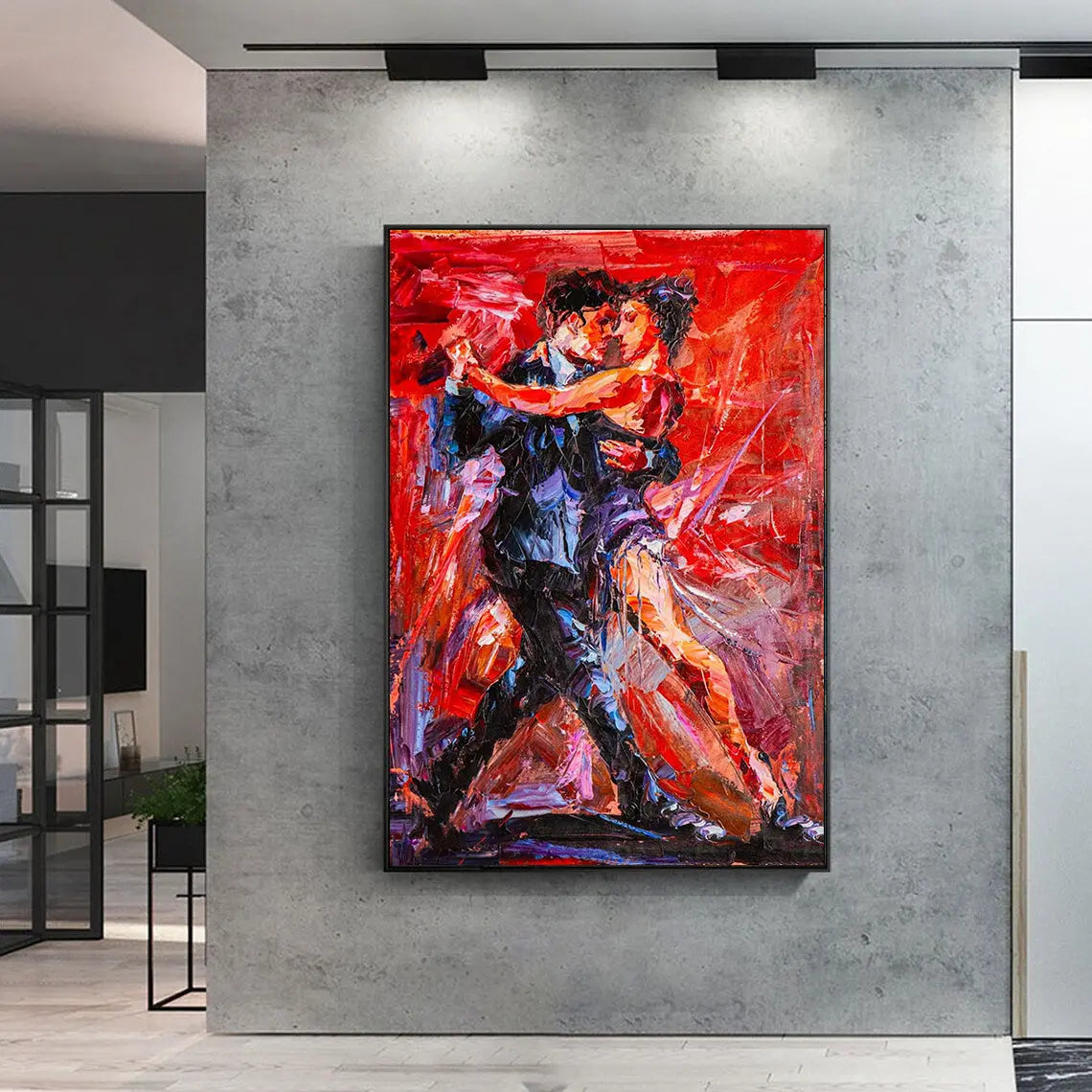ARGENTINE TANGO | Hand-Painted Canvas Art | QSQart — Front View | Abstract Oil Painting for Home Decor