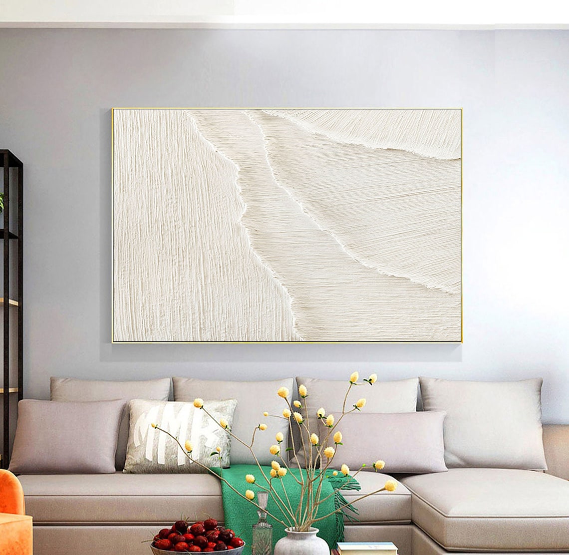Abstract Beach Artwork – Textured Oil on for... | Canvas Art | QSQart — Front View | Abstract Oil Painting for Home Decor