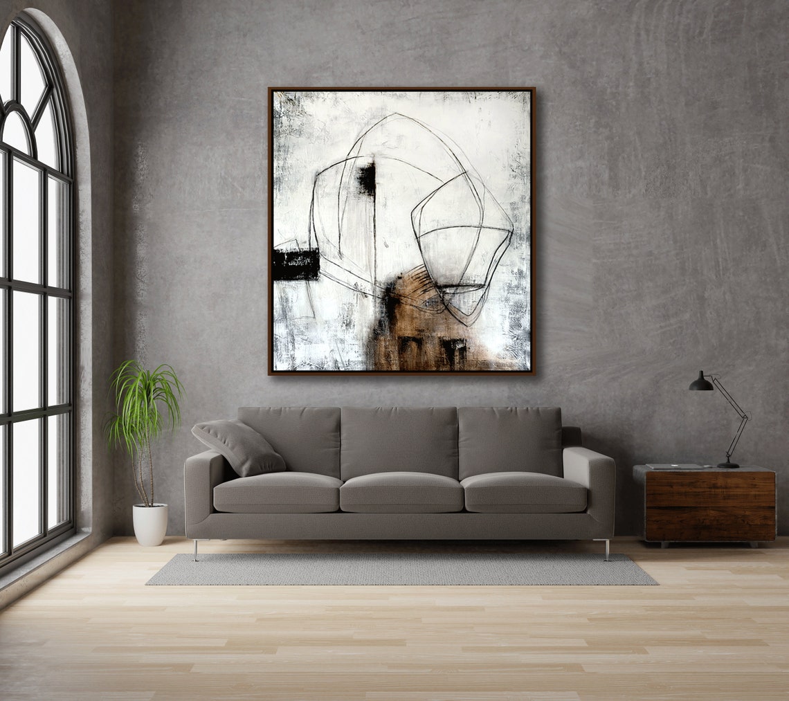 Abstract Contours Canvas | Abstract Canvas Wall Art | QSQart — Front View | Abstract Oil Painting for Home Decor