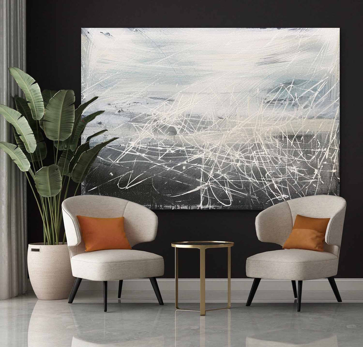Abstract Expressionist Art #AEA037 — Front View | Abstract Oil Painting for Home Decor