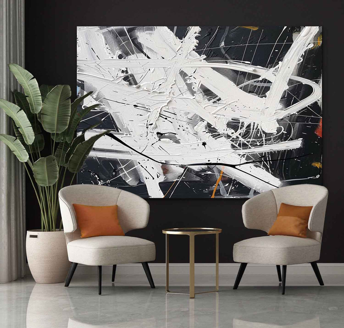 Abstract Expressionist Art #AEA007 — Front View | Abstract Oil Painting for Home Decor