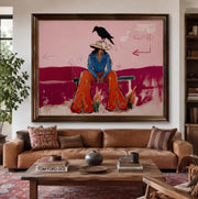 "POP Art" - Modern Heavy Impasto Abstract Artwork | Rich Color Palette Knife Painting | Luxury Horizontal Wall Art #Q 69