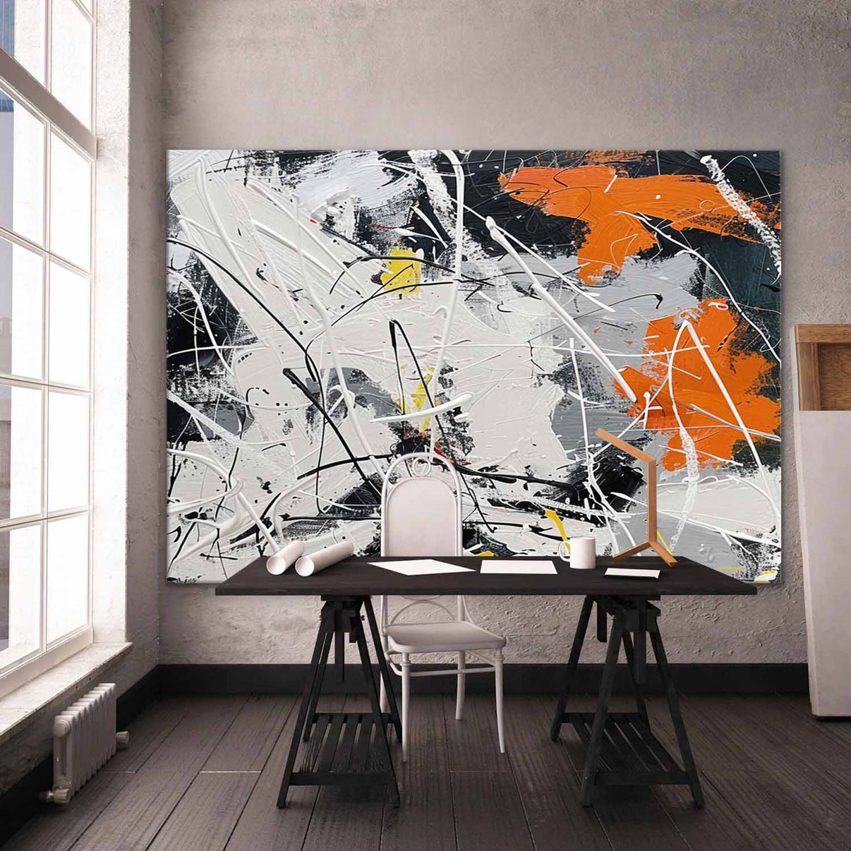 Abstract Expressionist Art #AEA006 — Front View | Abstract Oil Painting for Home Decor
