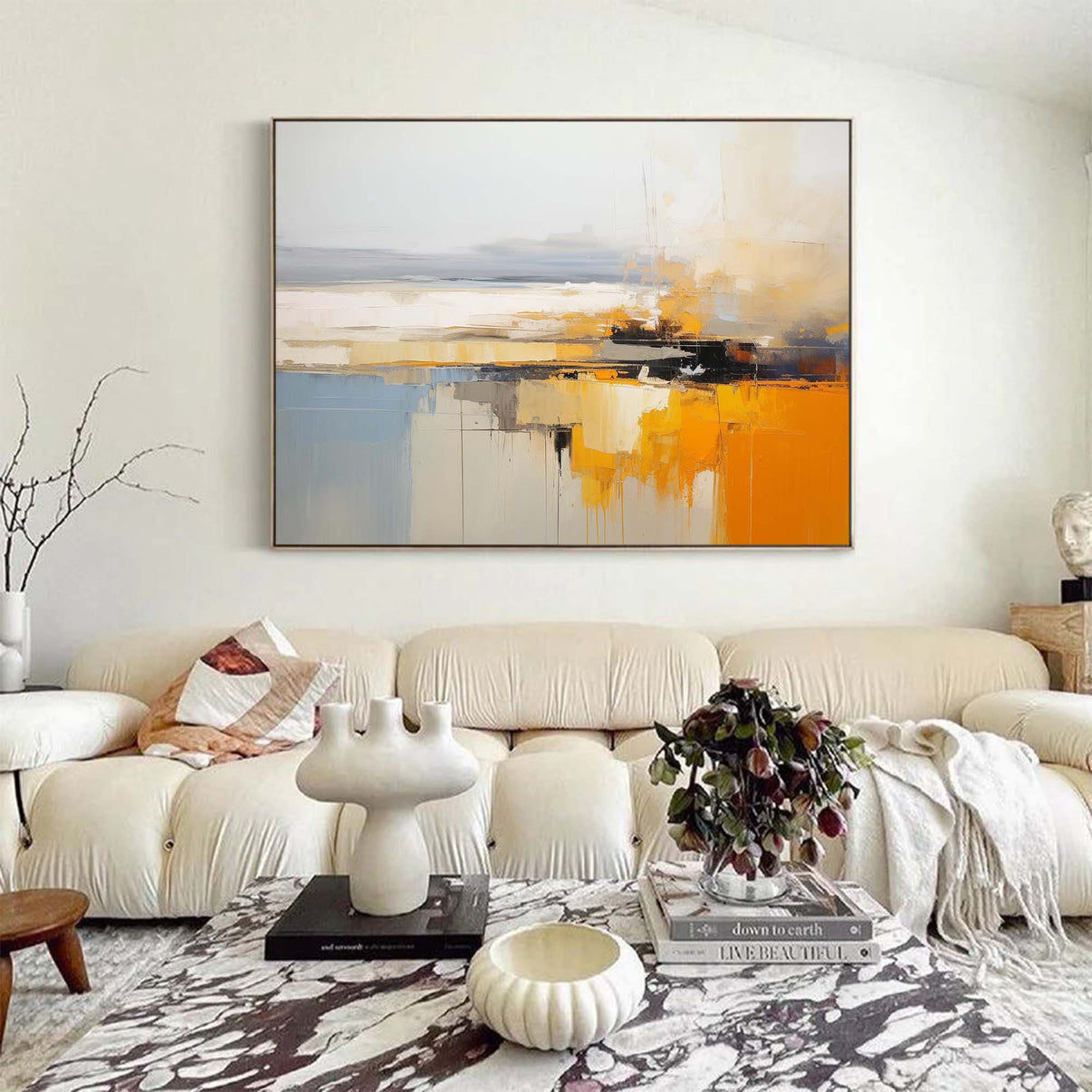Abstract Canvas Art #AB054 | Abstract Canvas Wall Art | QSQart — Front View | Abstract Oil Painting for Home Decor
