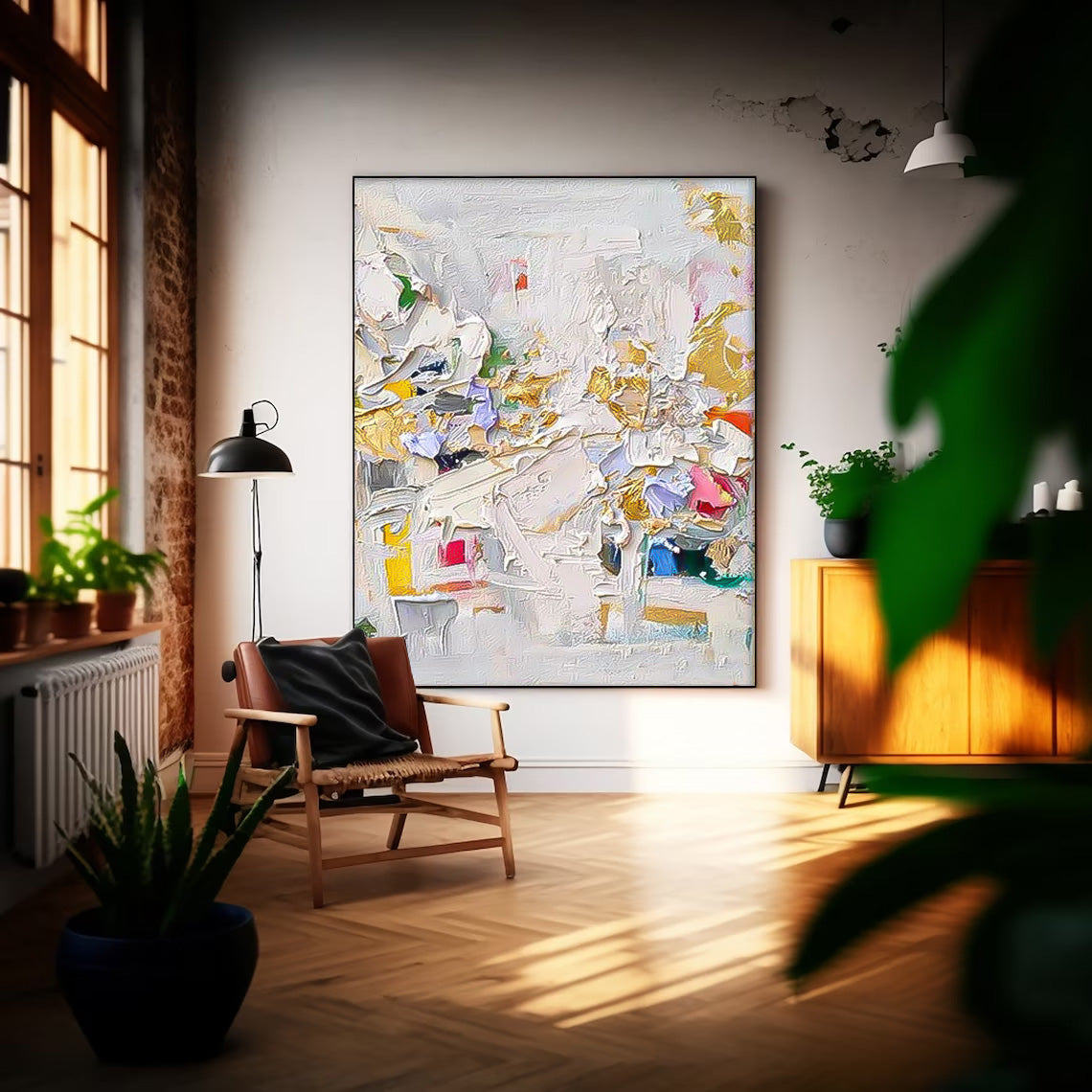 Abstract Canvas Art #AB004 | Abstract Canvas Wall Art | QSQart — Front View | Abstract Oil Painting for Home Decor