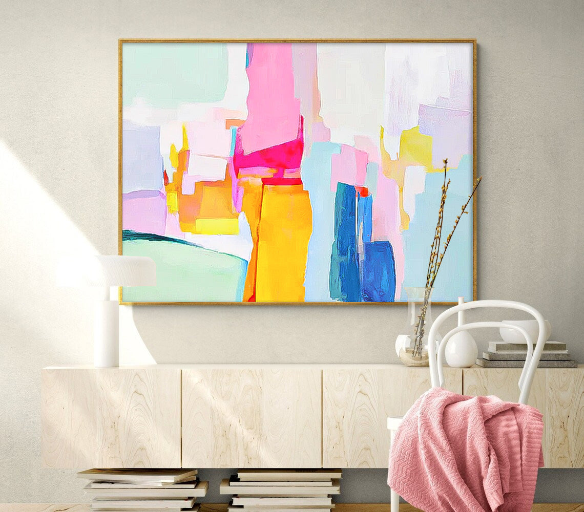 Abstract Canvas Art #AB001 | Abstract Canvas Wall Art | QSQart — Front View | Abstract Oil Painting for Home Decor