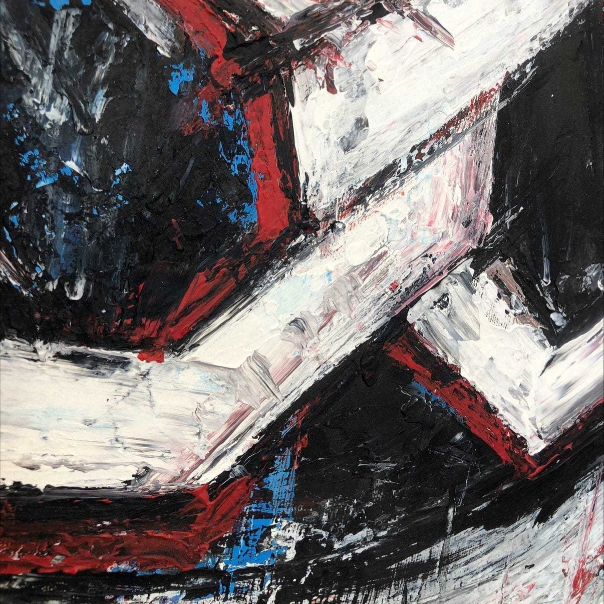 ABSTRACT CHAIN 23.6"x19.7" | Abstract Canvas Wall Art | QSQart — Front View | Abstract Oil Painting for Home Decor
