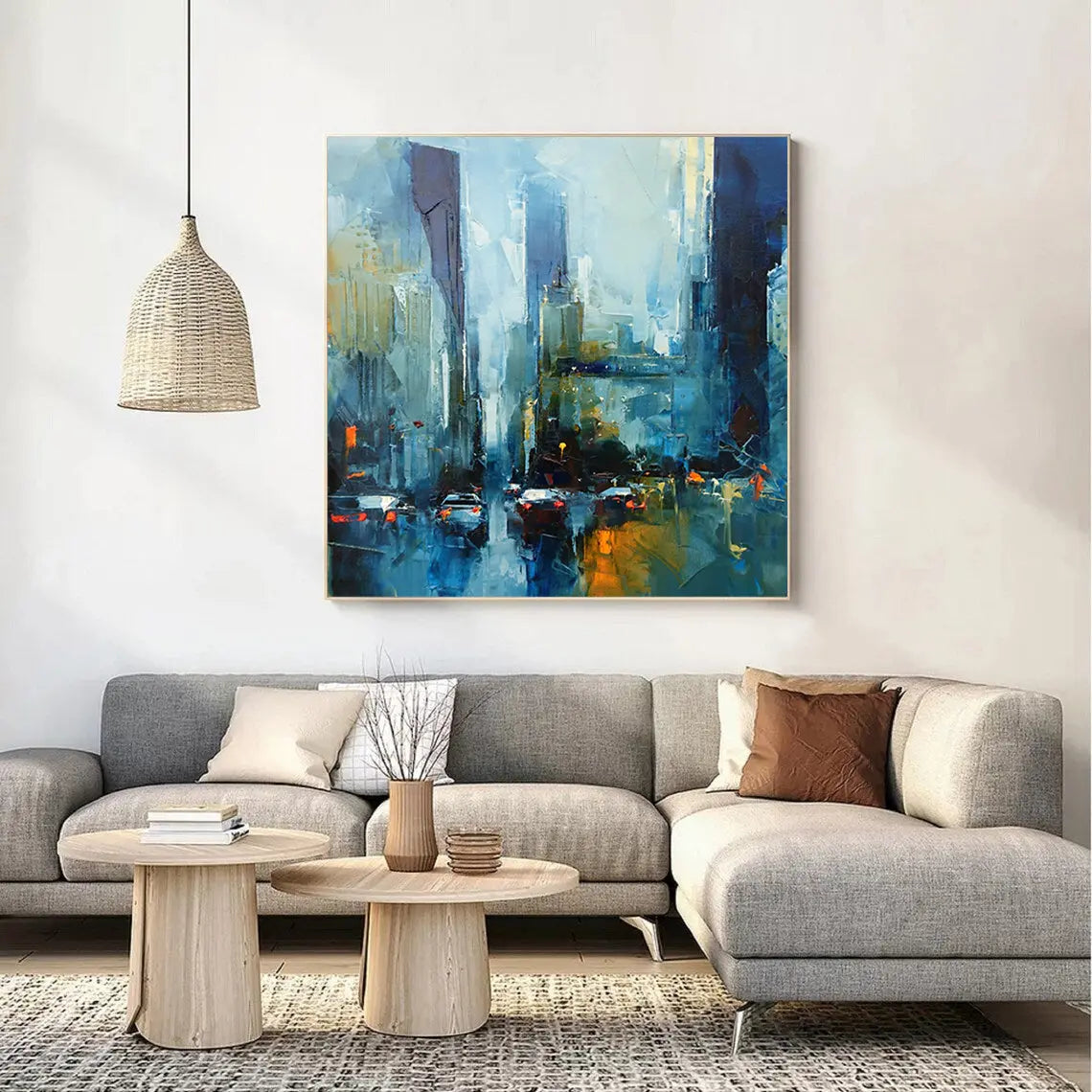5TH STREET | Abstract Landscape Canvas Wall Art | QSQart — Front View | Abstract Oil Painting for Home Decor