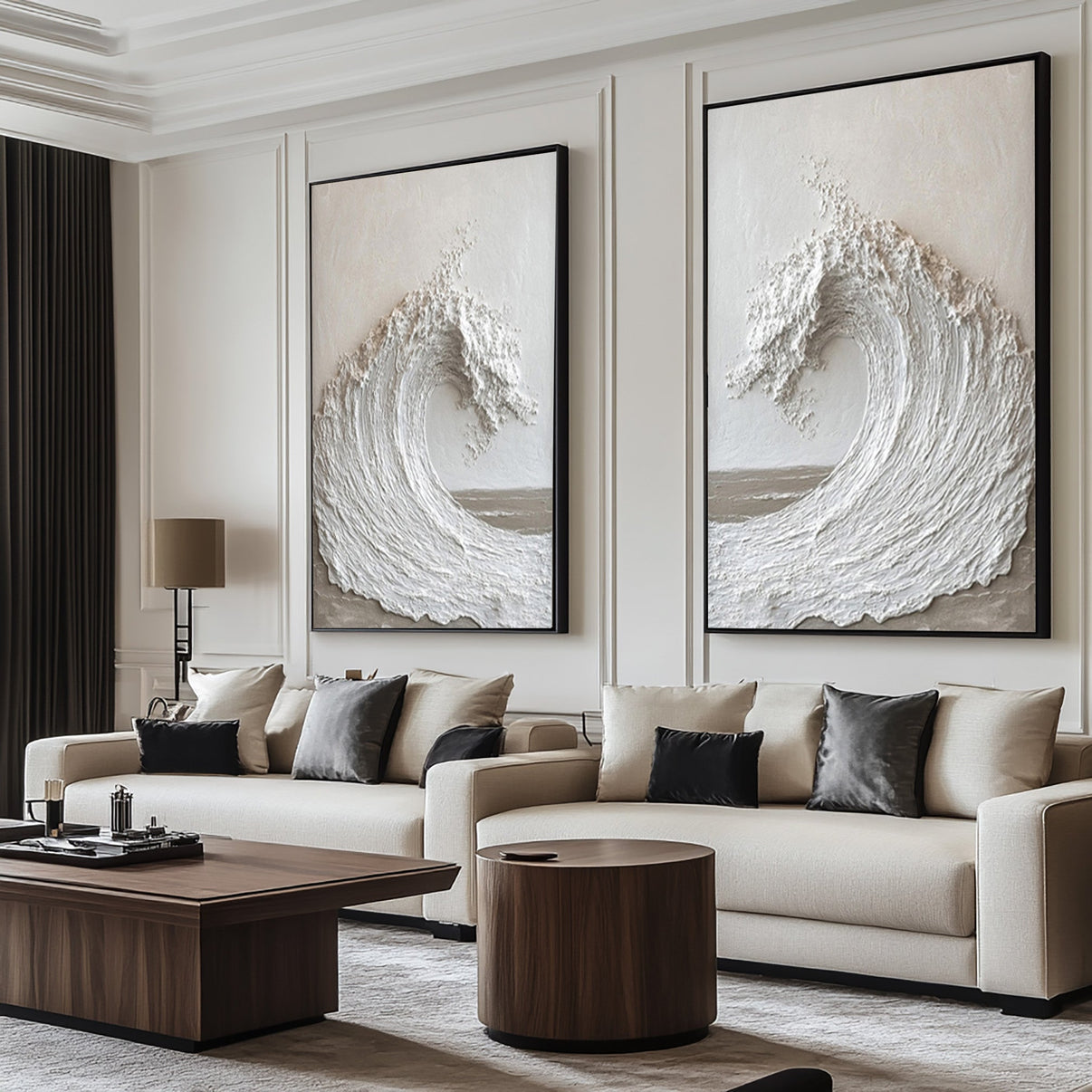 Abstract Ocean Wall Art — Front View | Abstract Oil Painting for Home Decor