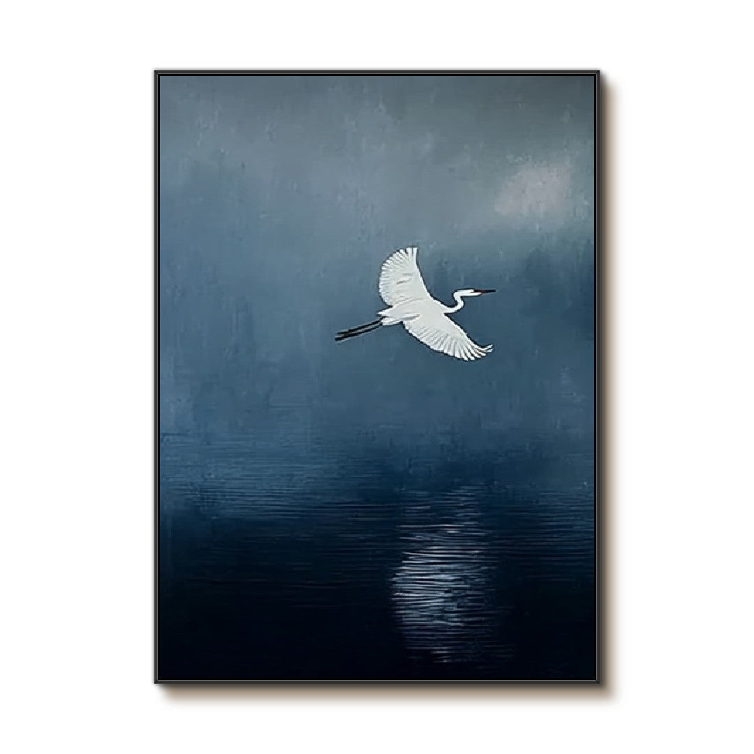 A Streak of White — Front View | Abstract Oil Painting for Home Decor
