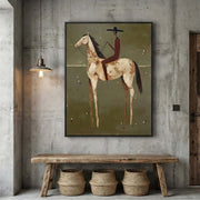 "Vintage Americana Art" - Modern Heavy Impasto Abstract Artwork | Rich Color Palette Knife Painting | Luxury Vertical Wall Art #Q 75