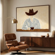 "Vintage Americana Art" - Modern Heavy Impasto Abstract Artwork | Rich Color Palette Knife Painting | Luxury Horizontal Wall Art #Q 7