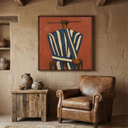 "Vintage Americana Art" - Modern Heavy Impasto Abstract Artwork | Rich Color Palette Knife Painting | Luxury Square Wall Art #Q 6
