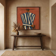 "Vintage Americana Art" - Modern Heavy Impasto Abstract Artwork | Rich Color Palette Knife Painting | Luxury Square Wall Art #Q 6