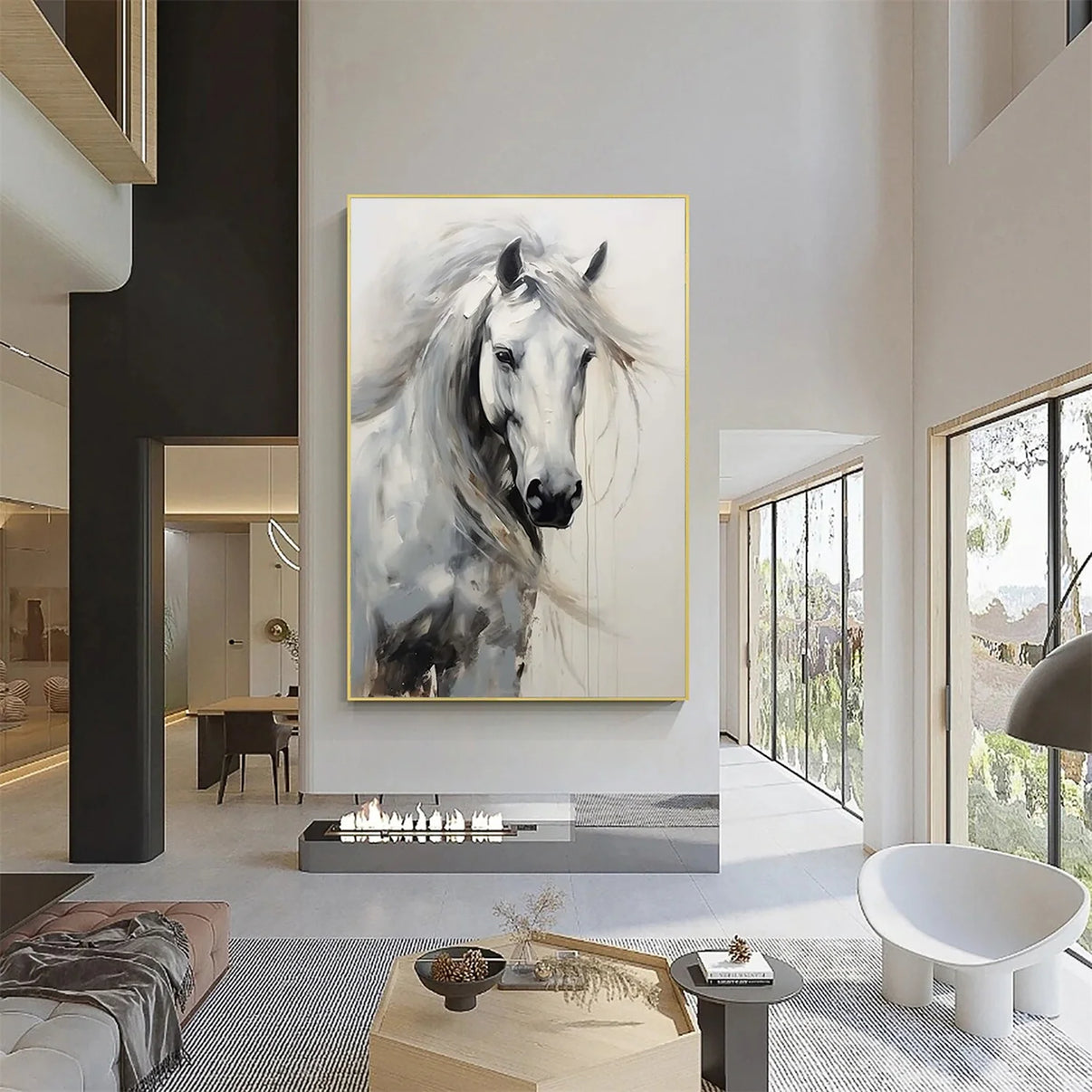 Abstract Animal Horse Wall Art #AL131 — Front View | Abstract Oil Painting for Home Decor