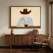 "Vintage Americana Art" - Modern Heavy Impasto Abstract Artwork | Rich Color Palette Knife Painting | Luxury Horizontal Wall Art #Q 7