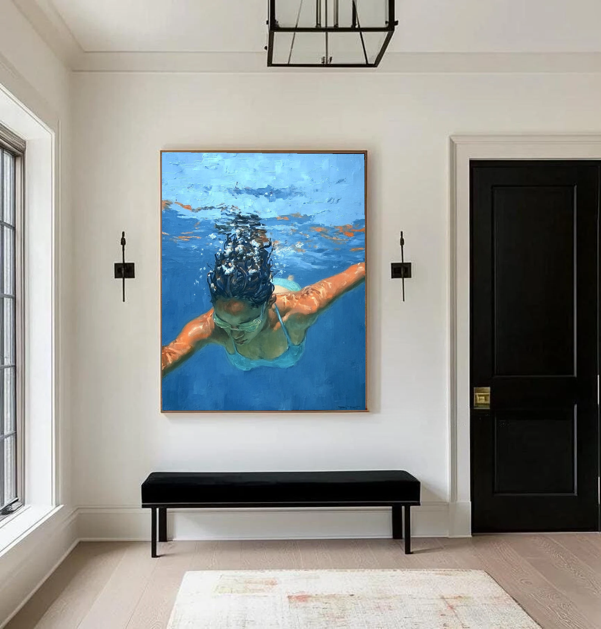 Aquatic #2 — Front View | Abstract Oil Painting for Home Decor