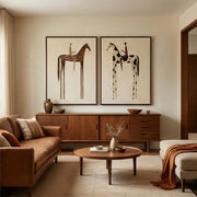 "Vintage Americana Art" - Modern Heavy Impasto Abstract Artwork | Rich Color Palette Knife Painting | Luxury Two-Panel Vertical Wall Art #Q 12
