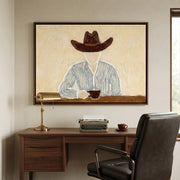 "Vintage Americana Art" - Modern Heavy Impasto Abstract Artwork | Rich Color Palette Knife Painting | Luxury Horizontal Wall Art #Q 7