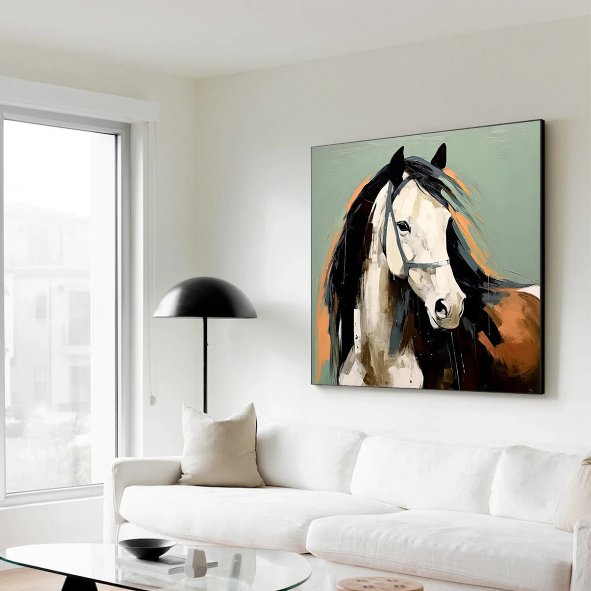 Abstract Animal Horse Wall Art #AL106 — Front View | Abstract Oil Painting for Home Decor