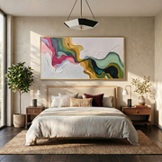 Earth's Veins – Modern Sculptural Texture Abstract Painting | Wabi-Sabi Vintage Green Entryway Wall Art #Q 539