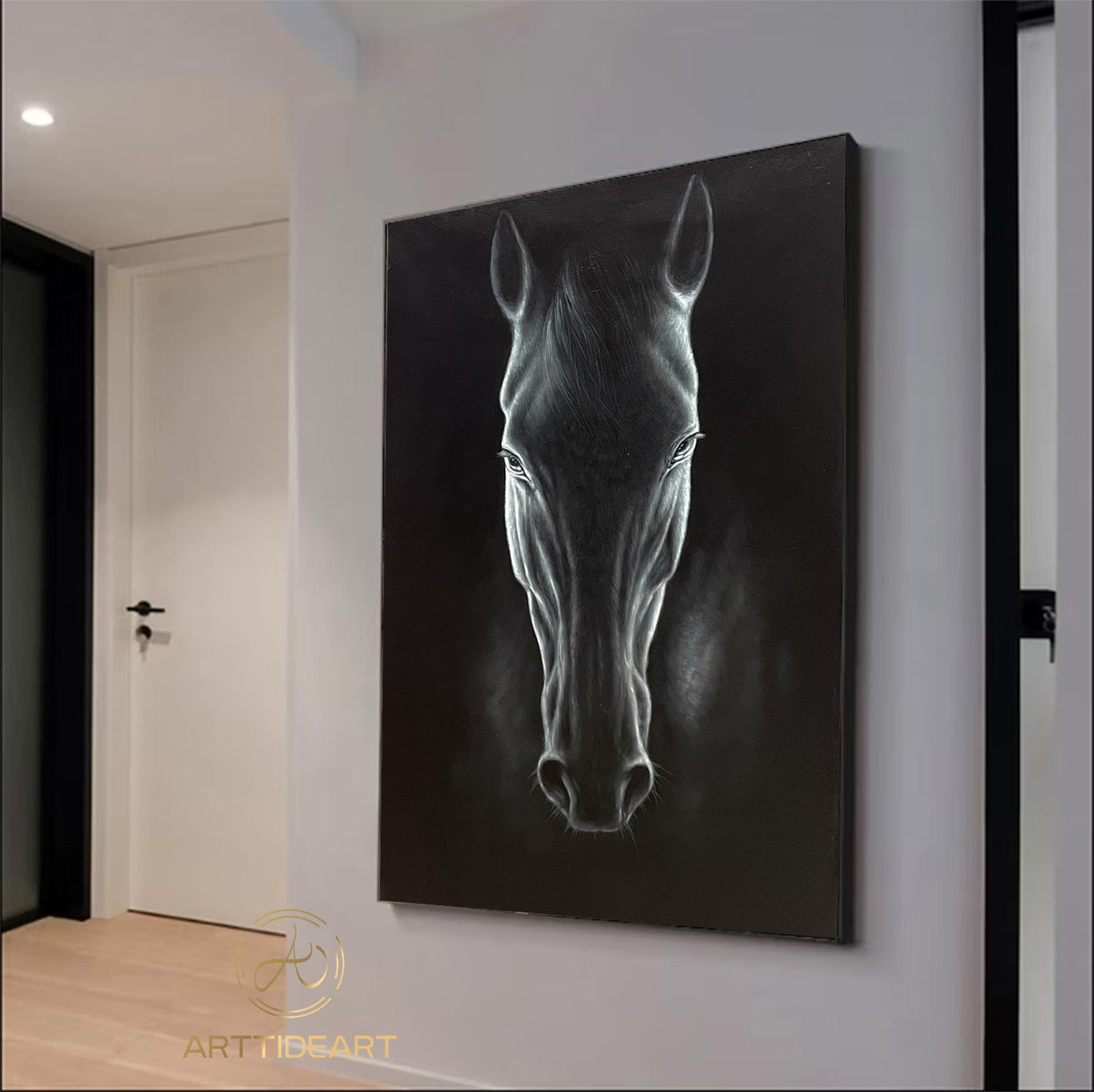 Animal Art #cz007 | Hand-Painted Canvas Art | QSQart — Front View | Abstract Oil Painting for Home Decor