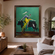"POP Art" - Modern Heavy Impasto Abstract Artwork | Rich Color Palette Knife Painting | Luxury Vertical Wall Art #Q 76