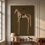 "Vintage Americana Art" - Modern Heavy Impasto Western Animal Artwork | Rich Color Palette Knife Painting | Luxury Vertical Wall Art #Q 4