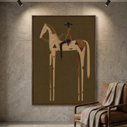 "Vintage Americana Art" - Modern Heavy Impasto Western Animal Artwork | Rich Color Palette Knife Painting | Luxury Vertical Wall Art #Q 4