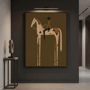 "Vintage Americana Art" - Modern Heavy Impasto Western Animal Artwork | Rich Color Palette Knife Painting | Luxury Vertical Wall Art #Q 4