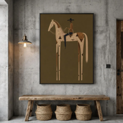 "Vintage Americana Art" - Modern Heavy Impasto Western Animal Artwork | Rich Color Palette Knife Painting | Luxury Vertical Wall Art #Q 4