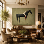 "Vintage Americana Art" - Modern Heavy Impasto Western Animal Artwork | Rich Color Palette Knife Painting | Luxury Horizontal Wall Art #Q 1
