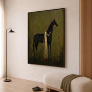 "Vintage Americana Art" - Modern Heavy Impasto Western Animal Artwork | Rich Color Palette Knife Painting | Luxury Vertical Wall Art #Q 49