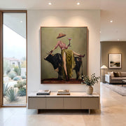 "POP Art" - Modern Heavy Impasto Abstract Artwork | Rich Color Palette Knife Painting | Luxury Vertical Wall Art #Q 48