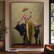 "POP Art" - Modern Heavy Impasto Abstract Artwork | Rich Color Palette Knife Painting | Luxury Vertical Wall Art #Q 48