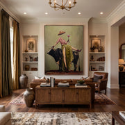 "POP Art" - Modern Heavy Impasto Abstract Artwork | Rich Color Palette Knife Painting | Luxury Vertical Wall Art #Q 48