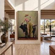 "POP Art" - Modern Heavy Impasto Abstract Artwork | Rich Color Palette Knife Painting | Luxury Vertical Wall Art #Q 48