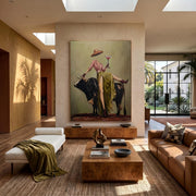"POP Art" - Modern Heavy Impasto Abstract Artwork | Rich Color Palette Knife Painting | Luxury Vertical Wall Art #Q 48