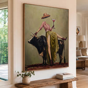 "POP Art" - Modern Heavy Impasto Abstract Artwork | Rich Color Palette Knife Painting | Luxury Vertical Wall Art #Q 48
