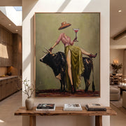 "POP Art" - Modern Heavy Impasto Abstract Artwork | Rich Color Palette Knife Painting | Luxury Vertical Wall Art #Q 48