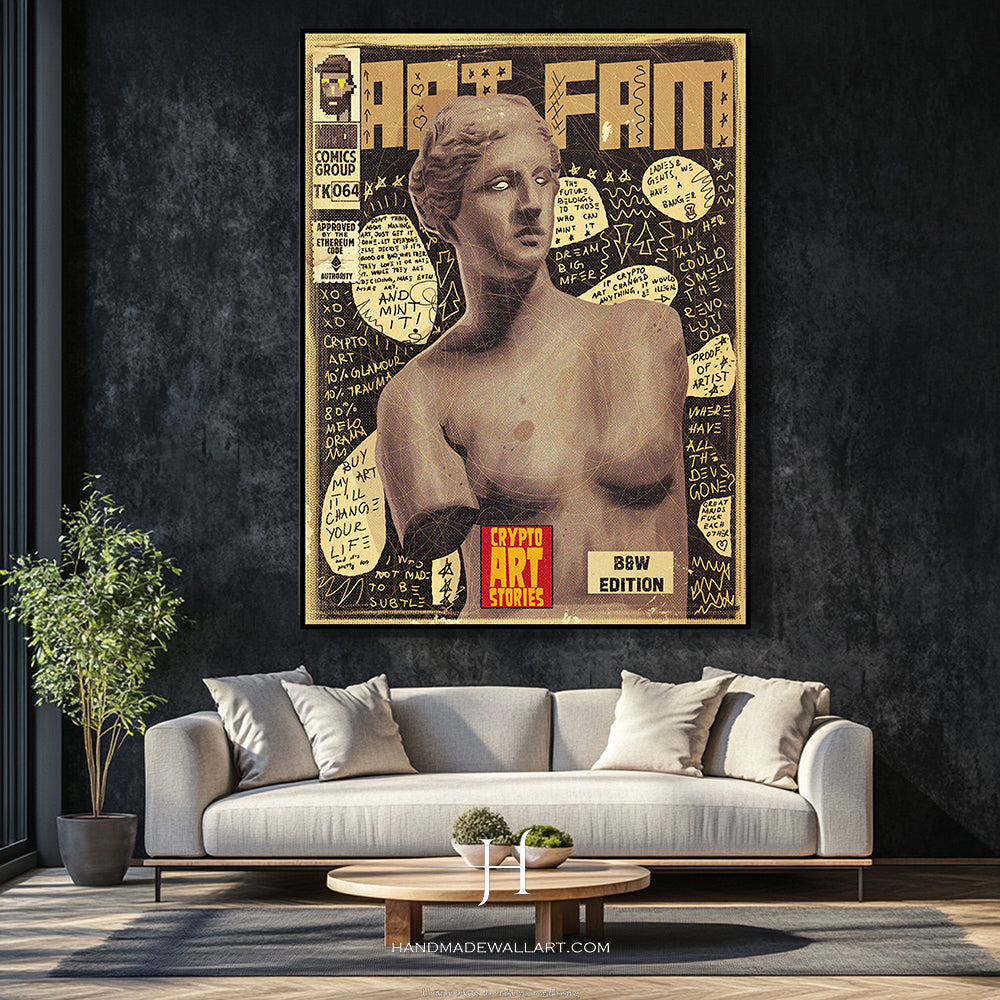 ART FAM | Hand-Painted Canvas Art | QSQart — Front View | Abstract Oil Painting for Home Decor