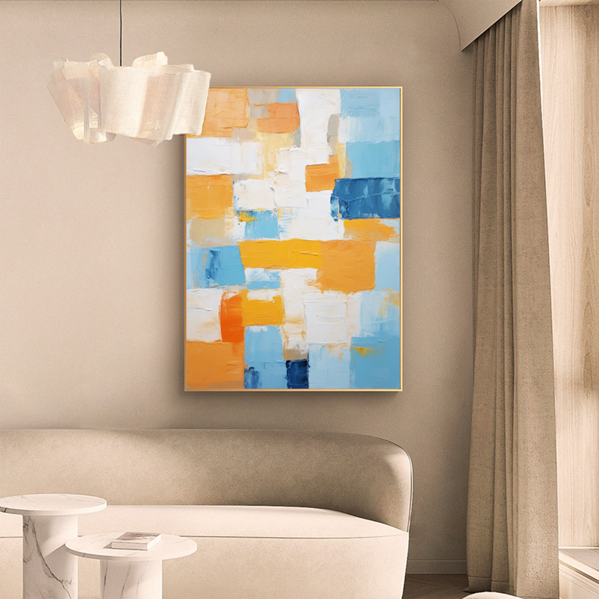 Abstract Canvas Art #AB035 | Abstract Canvas Wall Art | QSQart — Front View | Abstract Oil Painting for Home Decor