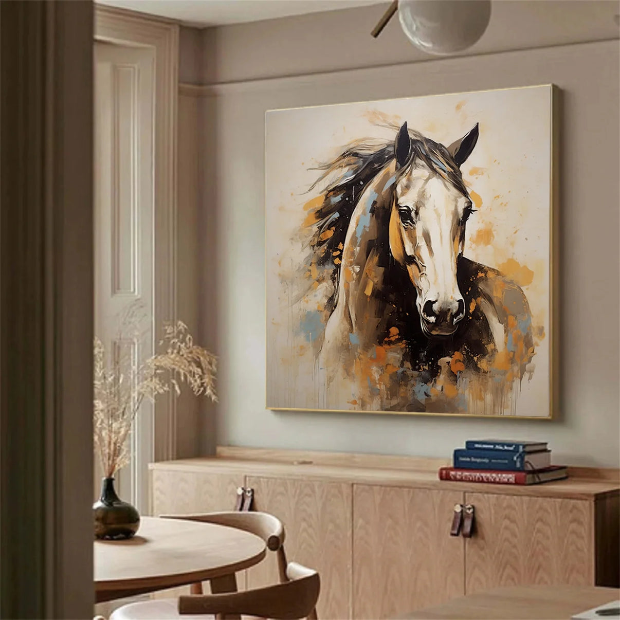 Abstract Animal Horse Wall Art #AL105 — Front View | Abstract Oil Painting for Home Decor