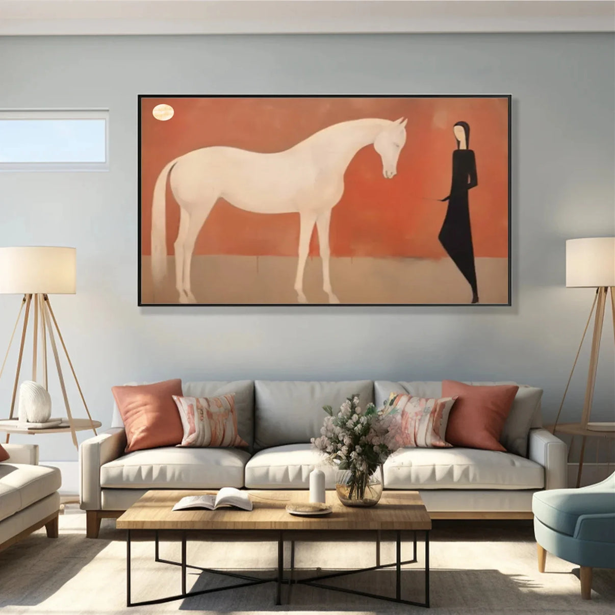 Abstract Animal Horse Wall Art #AL133 — Front View | Abstract Oil Painting for Home Decor